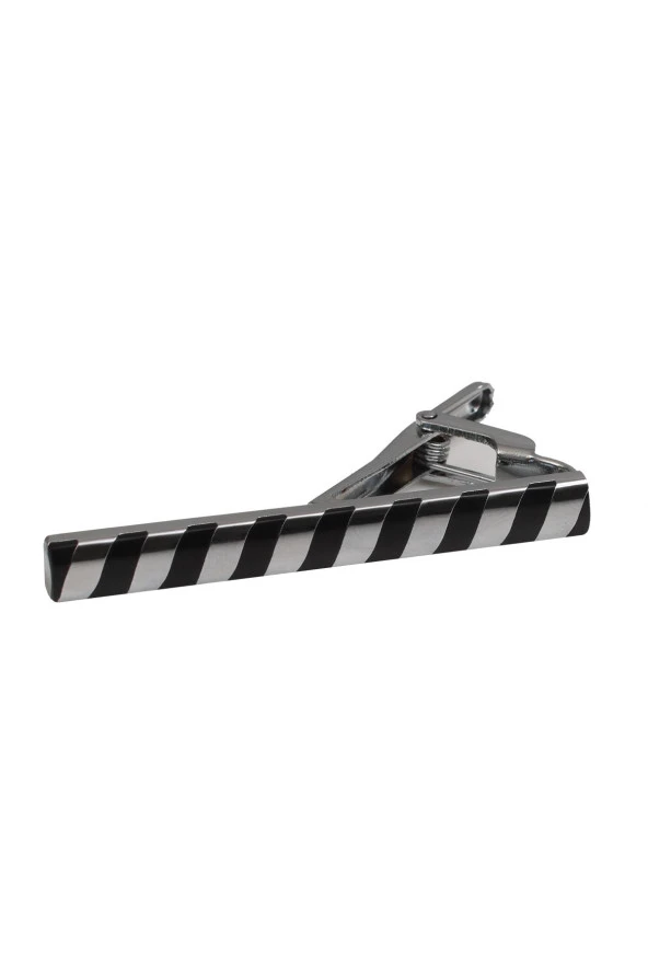 Esgue Siyah Gümüş Rengi Kravat İğnesi & Maşası - 2