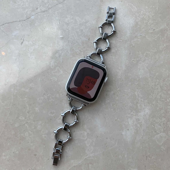 Apple Watch 10 42mm - 38/40/41mm Kordon Halka Zincir İnce Metal Kordon 2/3/4/5/6/se/7/8/9 - 12