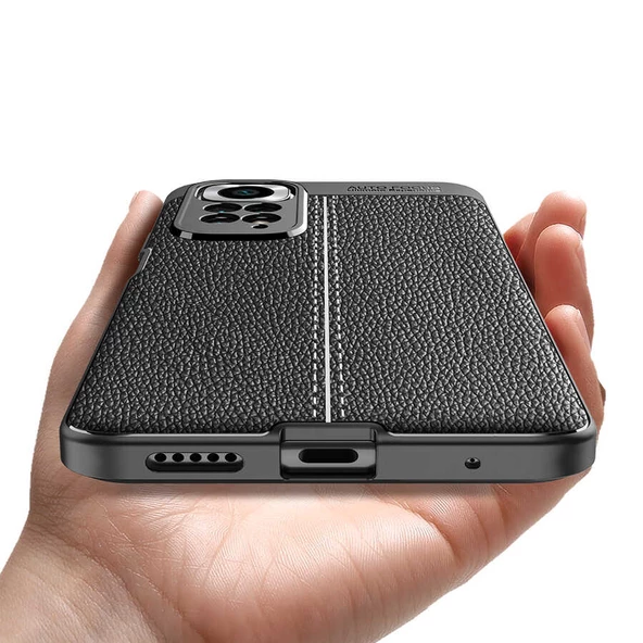 Xiaomi Redmi Note 11 Global Kılıf Deri Tarzı Niss Silikon Case Kapak - 11