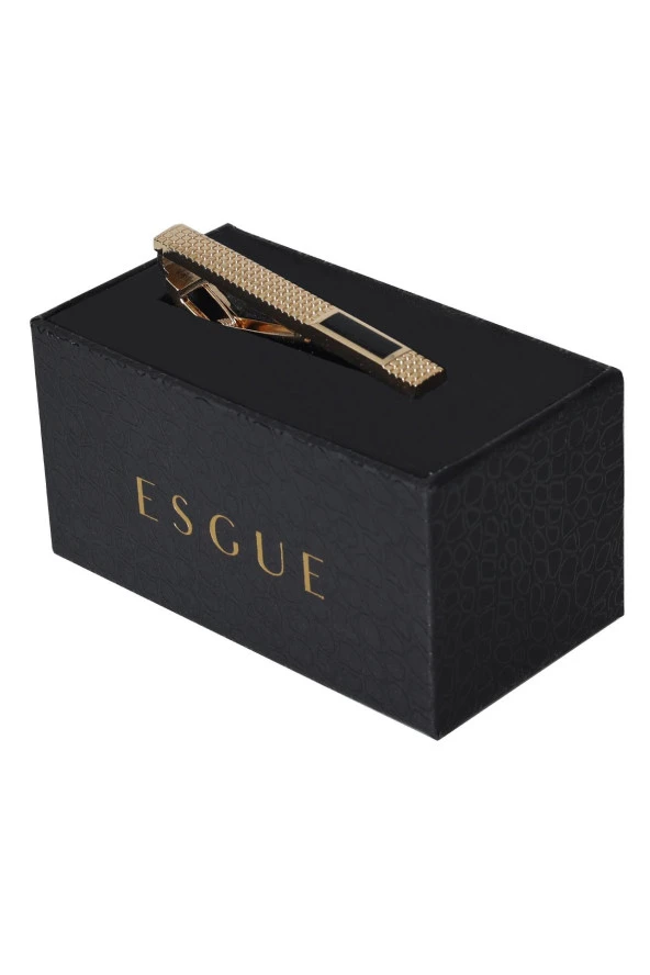 Esgue Siyah Gold Rengi Kravat İğnesi & Maşası