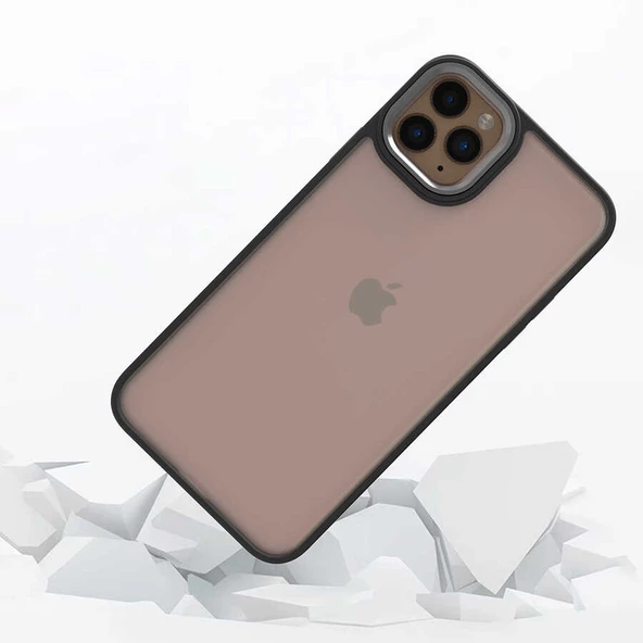 Apple iPhone 11 Pro Max Kılıf Kamera Nikelaj Kenar Renkli Kapak - 2