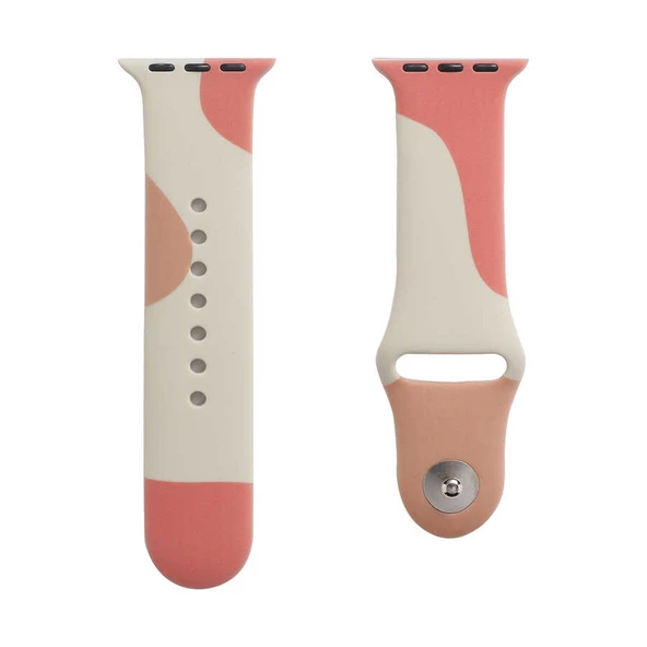 Apple Watch 7 8 45mm Kordon Karışık Renkli Silikon Kordon - 7