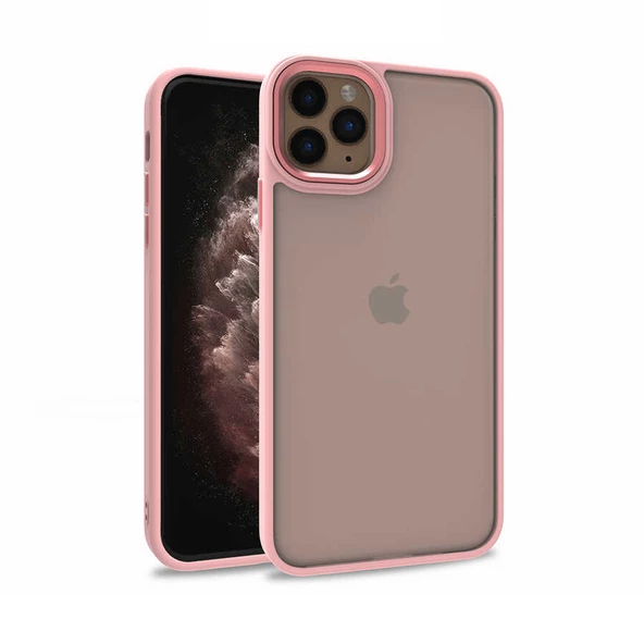 Apple iPhone 11 Pro Max Kılıf Kamera Nikelaj Kenar Renkli Kapak - 8
