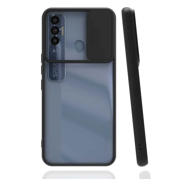 Tecno Spark 7 Pro Kılıf Kamera Kapatmalı Lensi Case