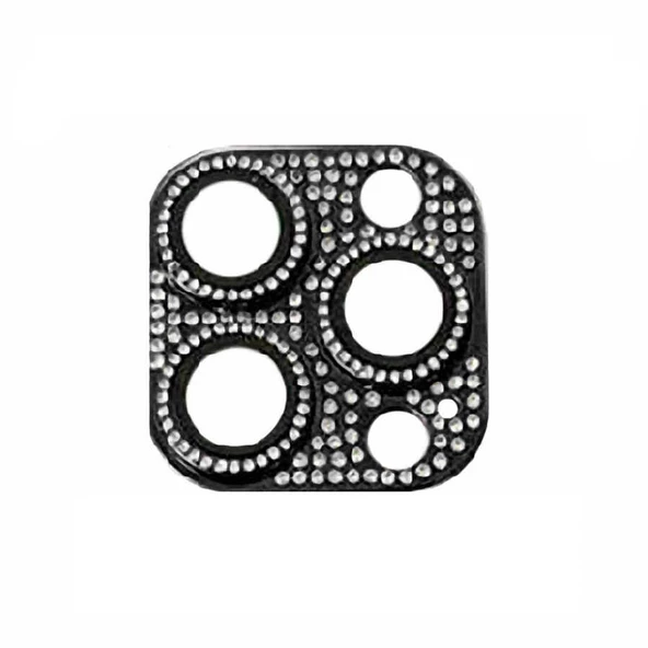 Apple iPhone 11 Pro Full Taşlı Kamera Lens Koruyucu Çerçeveli Koruyucu CL-08 - 9