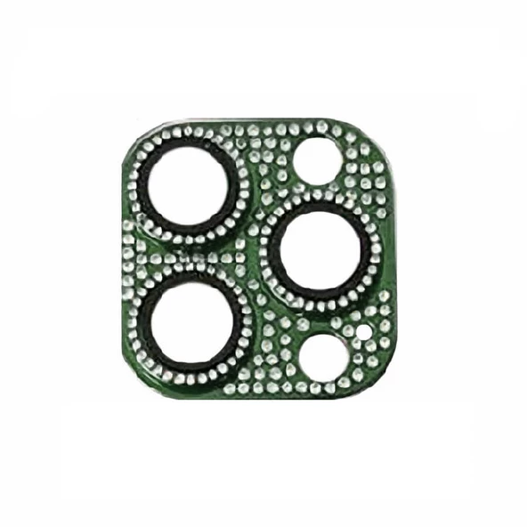 Apple iPhone 11 Pro Full Taşlı Kamera Lens Koruyucu Çerçeveli Koruyucu CL-08 - 7