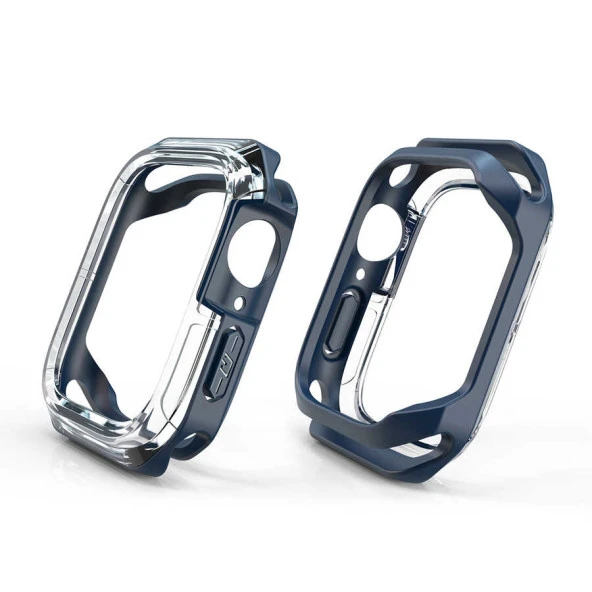 Apple Watch 7 8 41mm Sert PC Ekran Koruyucu + Silikon Kasa Koruyucu - 2