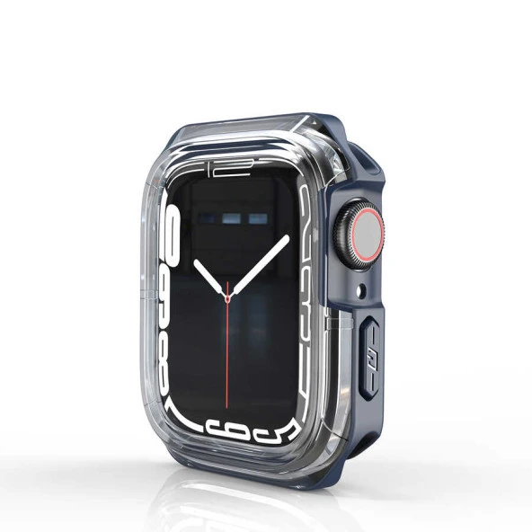 Apple Watch 7 8 41mm Sert PC Ekran Koruyucu + Silikon Kasa Koruyucu - 4