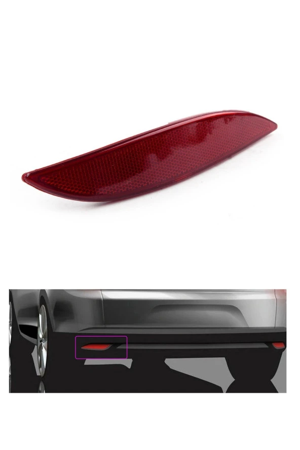 RENAULT Fluence Arka Tampon Reflektörü Sol 2010-2016 265650004R - 3