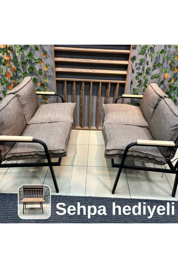 Dekoroom's Vera 2+2 Bahçe Balkon Mobilyası + Sehpa Hediyeli