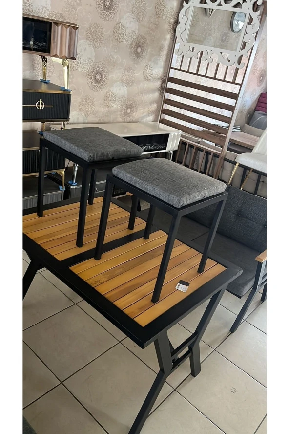 Dekoroom's Zeta 2 1 1 Puf Masa Minderli Set Bahçe, Balkon, Koltuk Mobilyası Salıncak Dahil Değildir - 3