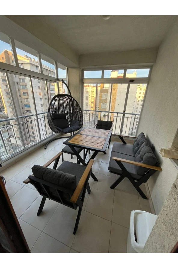 Dekoroom's Zeta 2 1 1 Puf Masa Minderli Set Bahçe, Balkon, Koltuk Mobilyası Salıncak Dahil Değildir - 4