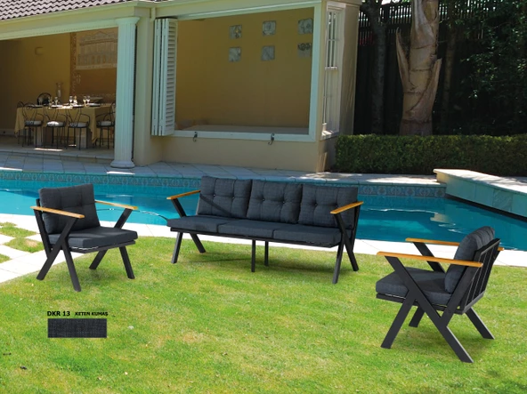 Dekoroom's Zeta 3 1 1 Pofuduk Balkon Takımı, Bahçe Mobilyası, Çay Seti, Kafe Oturma Grubu, Teras Koltuk Takımı