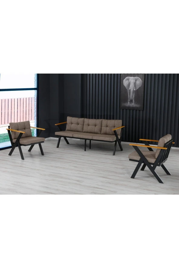 Dekoroom's Zeta 3 1 1 Balkon Takımı, Bahçe Mobilyası, Çay Seti, Kafe Oturma Grubu, Teras Koltuk Takımı - Resim 4