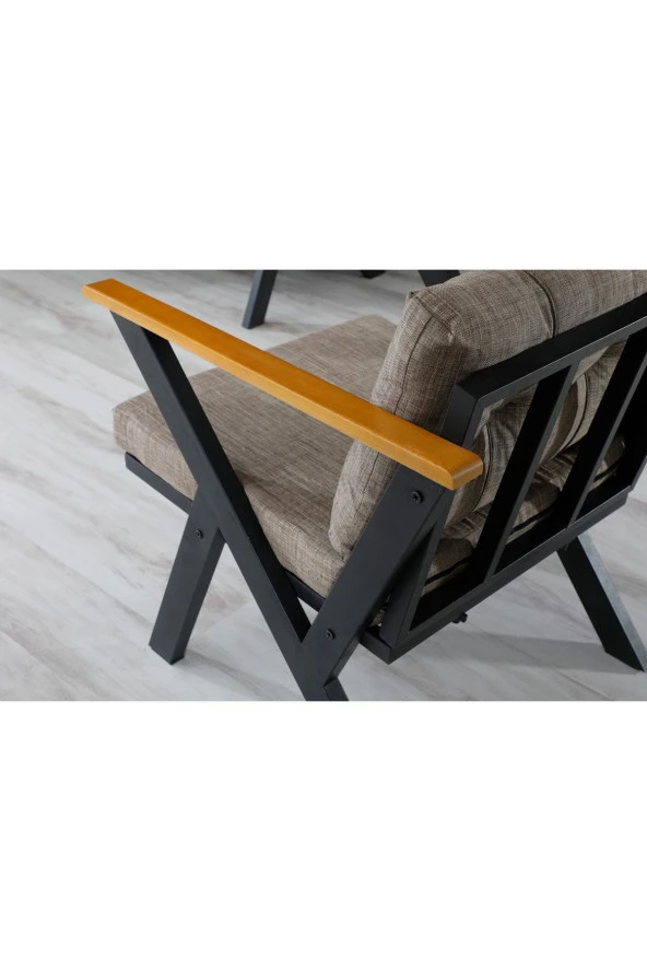 Dekoroom's Zeta 3 1 1 Balkon Takımı, Bahçe Mobilyası, Çay Seti, Kafe Oturma Grubu, Teras Koltuk Takımı - 4