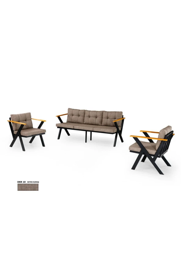 Dekoroom's Zeta 3 1 1 Balkon Takımı, Bahçe Mobilyası, Çay Seti, Kafe Oturma Grubu, Teras Koltuk Takımı - Resim 5