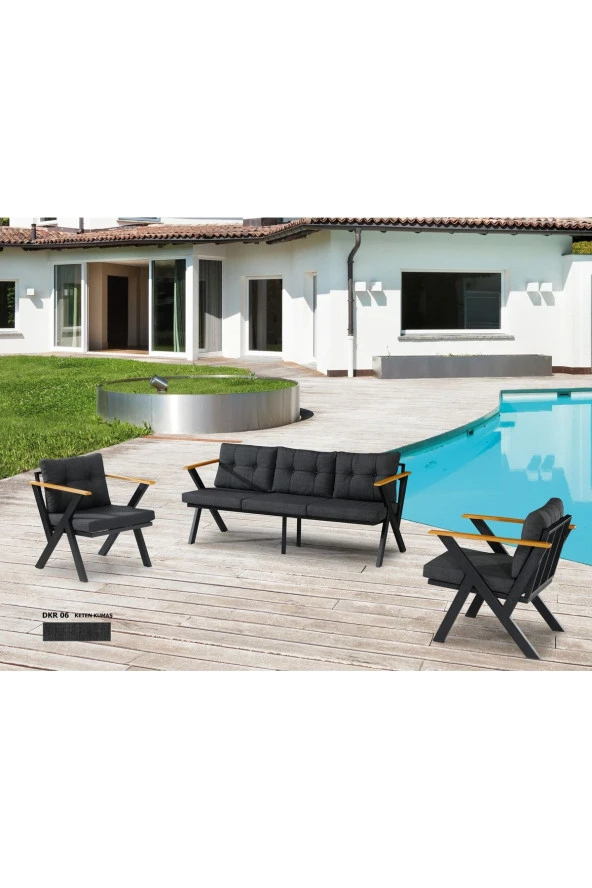 Dekoroom's Zeta 3 1 1 Balkon Takımı, Bahçe Mobilyası, Çay Seti, Kafe Oturma Grubu, Teras Koltuk Takımı - 4