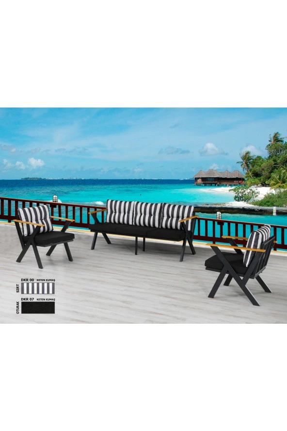 Dekoroom's Zeta 3 1 1 Balkon Takımı, Bahçe Mobilyası, Çay Seti, Kafe Oturma Grubu, Teras Koltuk Takımı