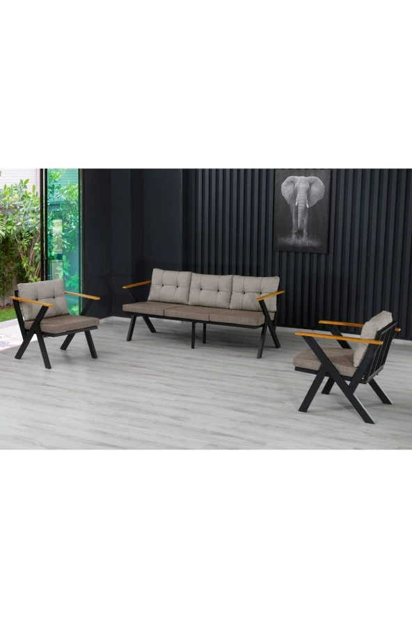 Dekoroom's Zeta 3 1 1 Balkon Takımı, Bahçe Mobilyası, Çay Seti, Kafe Oturma Grubu, Teras Koltuk Takımı - 4