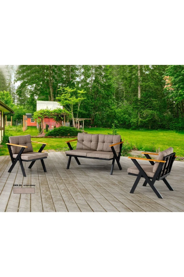 Dekoroom's Zeta 2+1+1 Balkon Takımı, Bahçe Mobilyası, Çay Seti, Kafe Oturma Grubu, Teras Koltuk Takımı - 2