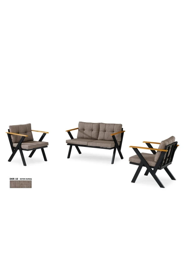 Dekoroom's Zeta 2 1 1 Balkon Takımı, Bahçe Mobilyası, Çay Seti, Kafe Oturma Grubu, Teras Koltuk Takımı - 3