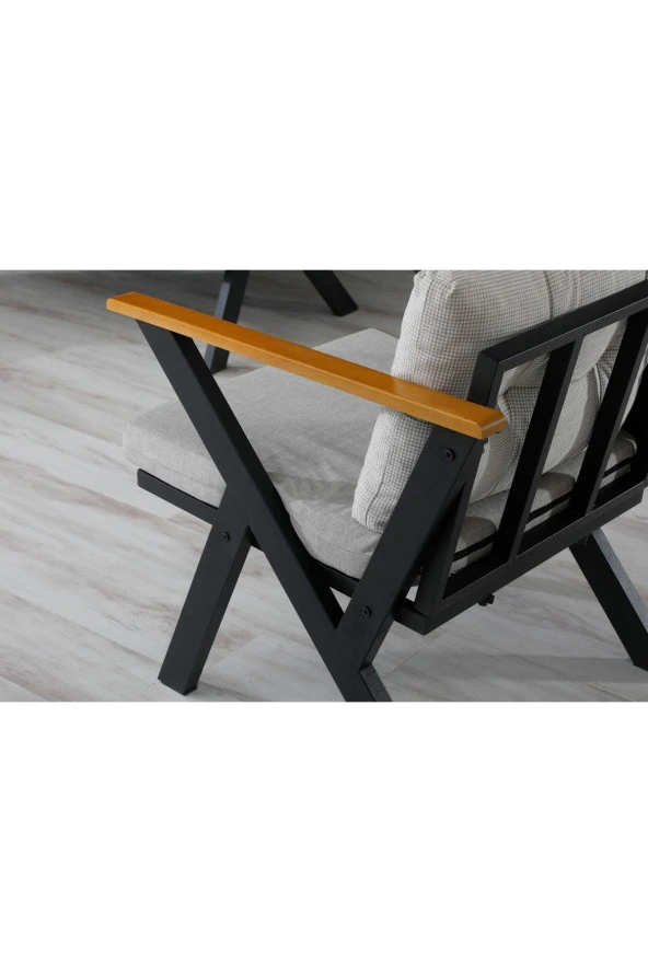 Dekoroom's Zeta 2 1 1 Balkon Takımı, Bahçe Mobilyası, Çay Seti, Kafe Oturma Grubu, Teras Koltuk Takımı - 2