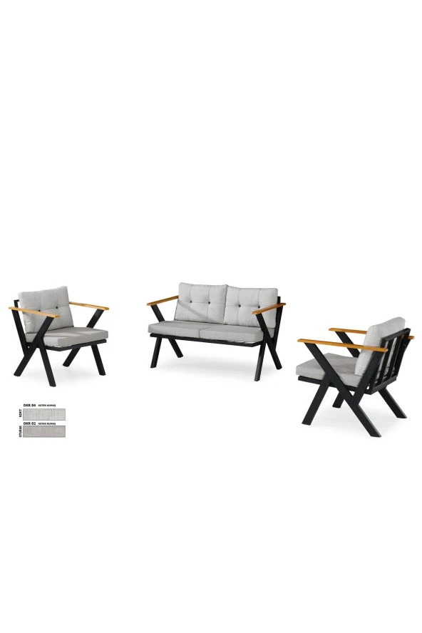 Dekoroom's Zeta 2 1 1 Balkon Takımı, Bahçe Mobilyası, Çay Seti, Kafe Oturma Grubu, Teras Koltuk Takımı - 6