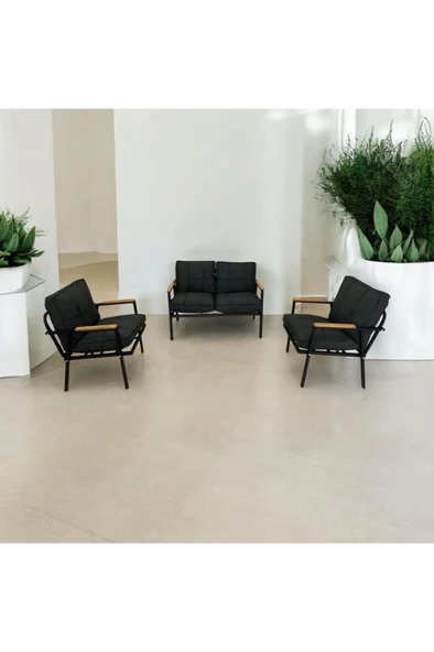 Dekoroom's Eko 2 1 1 Balkon Takımı, Bahçe Mobilyası, Çay Seti, Kafe Oturma Grubu, Teras Koltuk Takımı