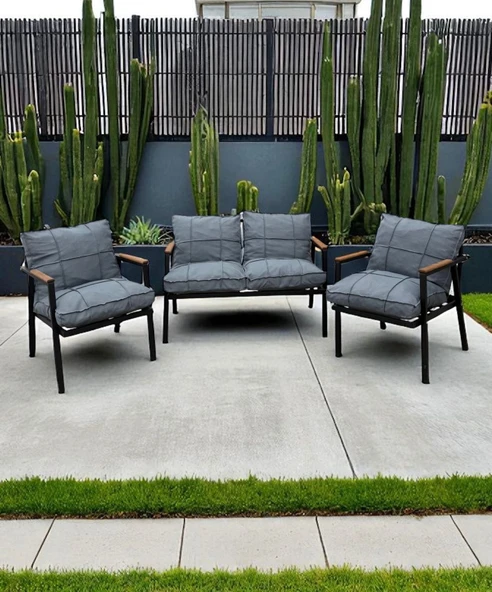 Dekoroom's Eko 2 1 1 Balkon Takımı, Bahçe Mobilyası, Çay Seti, Kafe Oturma Grubu, Teras Koltuk Takımı ürün görseli