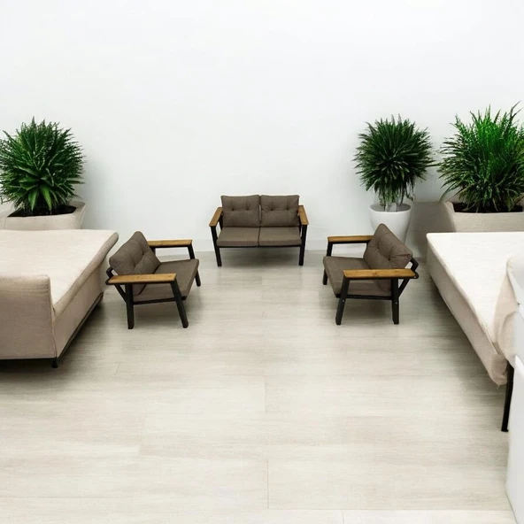 Dekoroom's Venüs 2 1 1 Pofuduk Balkon Takımı, Bahçe Mobilyası, Çay Seti, Kafe Oturma Grubu, Teras Koltuk Takımı