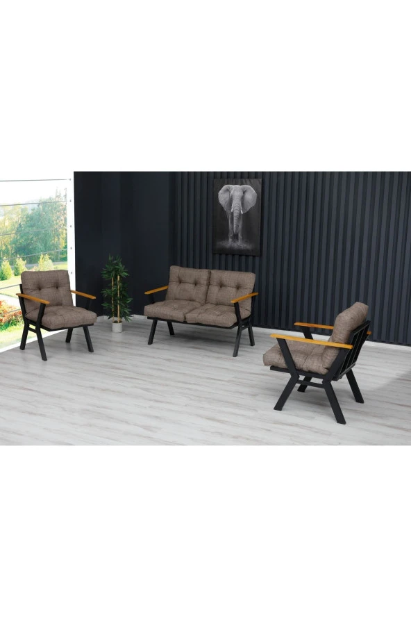 Dekoroom's Wakko 2 1 1 Pofuduk Balkon Takımı, Bahçe Mobilyası, Çay Seti, Kafe Oturma Grubu, Teras Koltuk Takımı