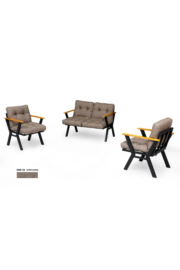 Dekoroom's Wakko 2 1 1 Pofuduk Balkon Takımı, Bahçe Mobilyası, Çay Seti, Kafe Oturma Grubu, Teras Koltuk Takımı