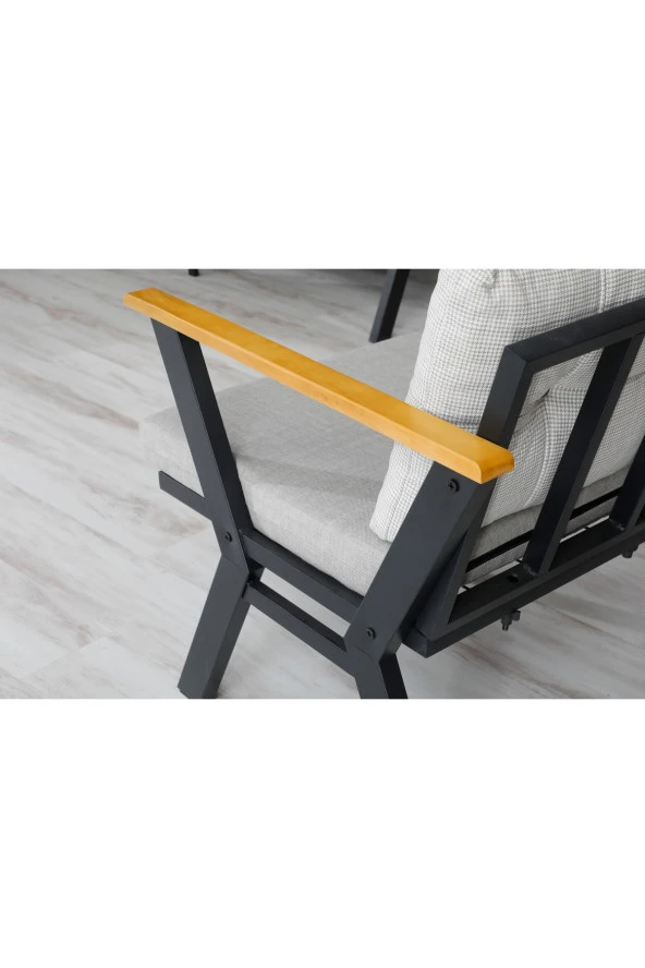 Dekoroom's Wakko 2+1+1 Balkon Takımı, Bahçe Mobilyası, Çay Seti, Kafe Oturma Grubu, Teras Koltuk Takımı