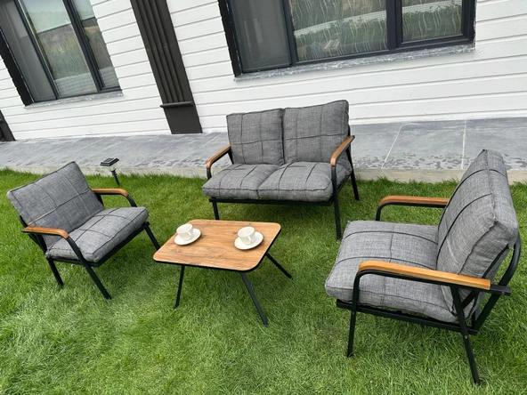 Dekoroom's Zen 2 1 1 Balkon Takımı, Bahçe Mobilyası, Çay Seti, Kafe Oturma Grubu, Teras Koltuk Takımı