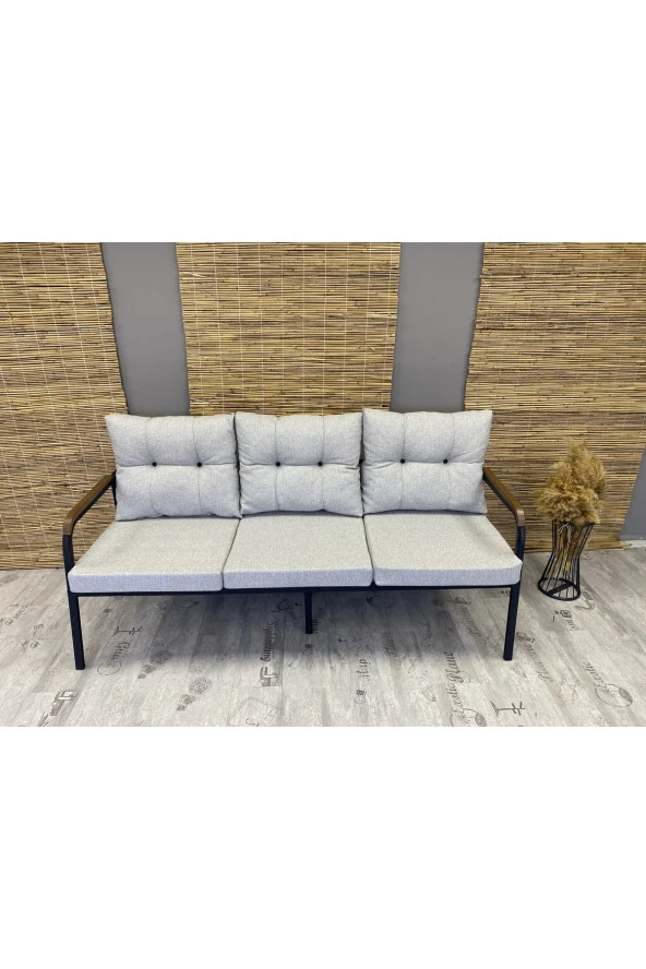 Dekoroom's Balkon, Bahçe, Cafe - Mobilya, Metal Koltuk Takımı - 1 Adet 3’Lü Koltuk - 3