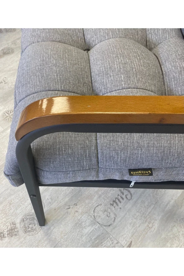 Dekoroom's Balkon, Bahçe, Cafe  Mobilya Metal Koltuk Takımı 2 Adet Tekli Açık Gri - 3