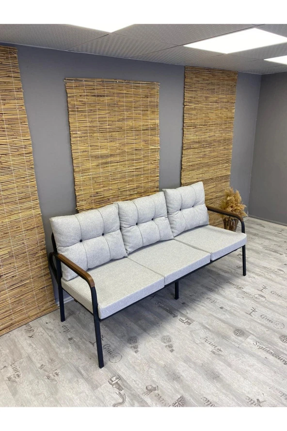 Dekoroom's Balkon, Bahçe, Cafe - Mobilya, Metal Koltuk Takımı - 1 Adet 3’Lü Koltuk - 2