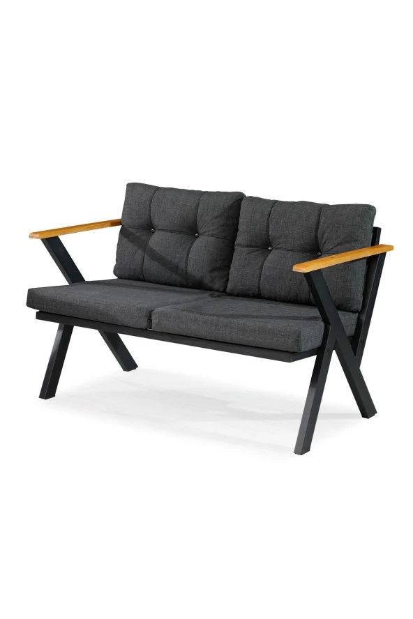 Dekoroom's Zeta İkili Metal Koltuk Berjer Düz Süngerli Antrasit - 3