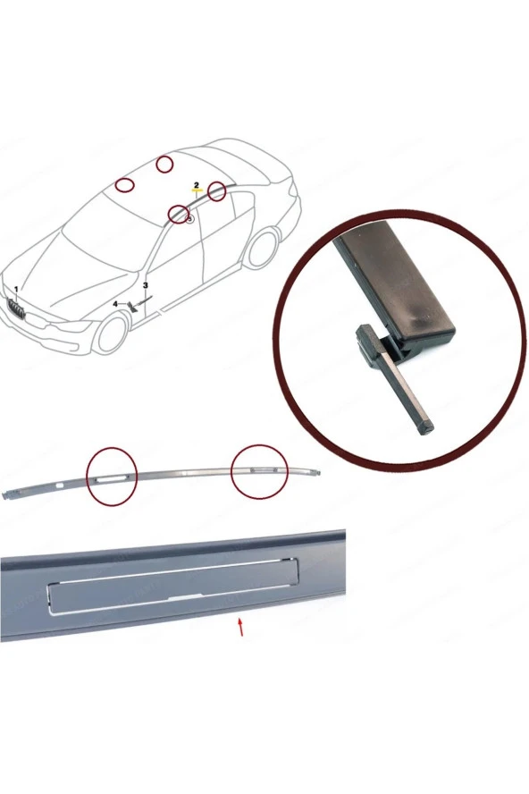 BMW 3 Serisi F30 Tavan Oluk Çıta Port Kapağı 11-2020 51137312617 - 2