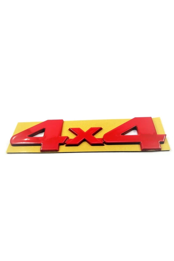 UNIVERSAL 4x4 Bagaj Yazısı Kırmızı 145mm-37mm