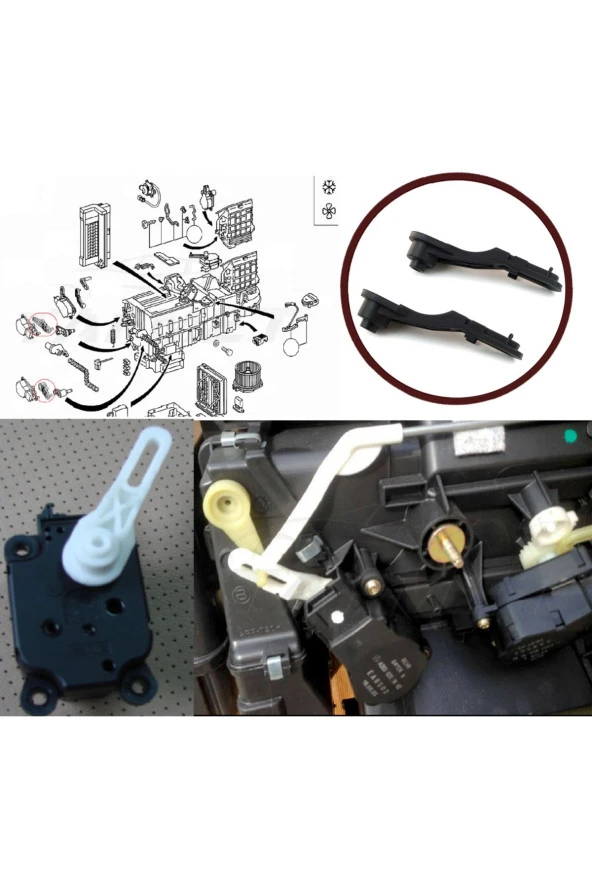 MERCEDES W203 C Class Klima Hava Yön Motor Kolu 2000-2007 2 Adet - 3