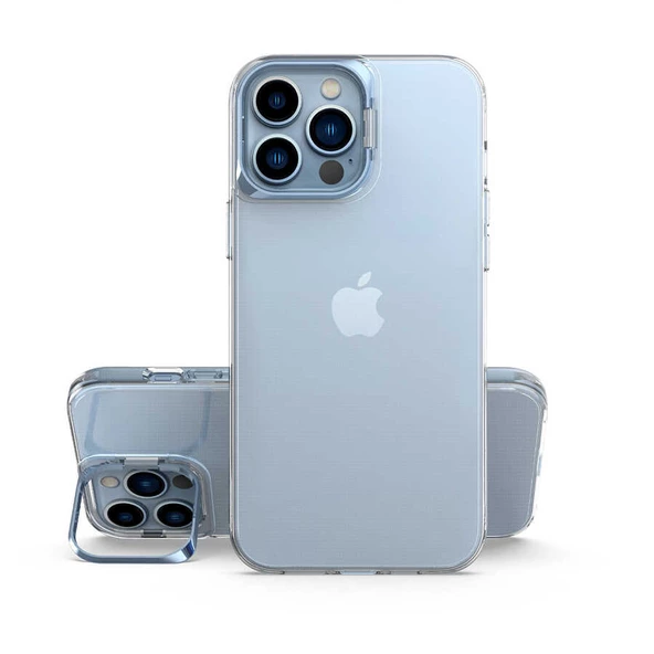 Apple iPhone 13 Pro Kılıf Lens Koruma Çerçeve Standlı Kapak