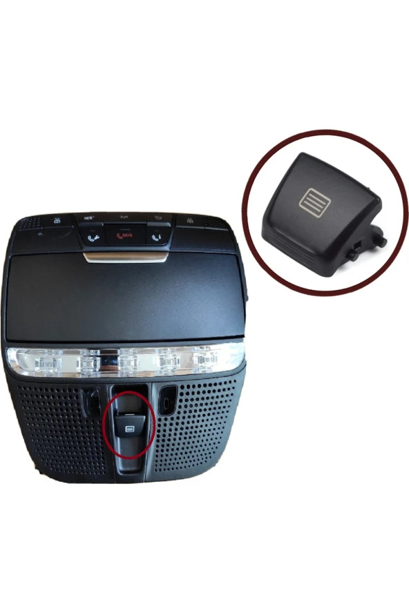 MERCEDES GLC Class W253 X253 C253 Sunroof Düğme Kapağı Siyah 15+ - Resim 3