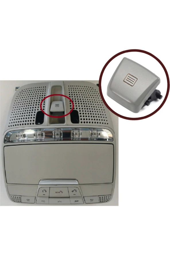 MERCEDES GLC Class W253 X253 C253 Sunroof Düğme Kapağı Gri 2015+ - Resim 3