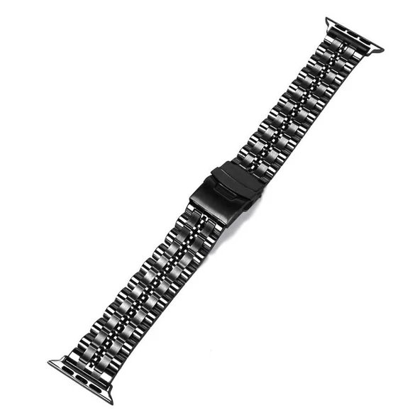 Apple Watch 7 8 41mm Kordon Şeritli Bakla Metal Kordon 54 - 9