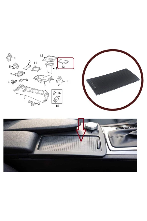 Mercedes C Class W204 Orta Konsol Sürgü Panjur Kapağı 2007-2015 - 3