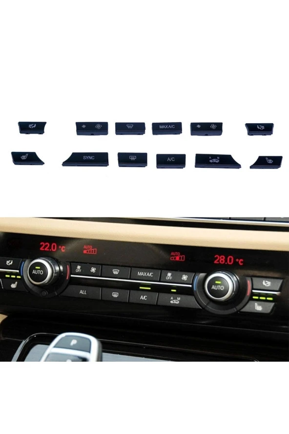 BMW 5 Serisi F10 Klima Kontrol Düğme Seti 12 Parçalı 2011-2016 - 2