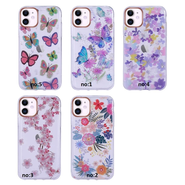 Apple iPhone 11 Kılıf Desenli Simli Sert İnka Kapak - Resim 2