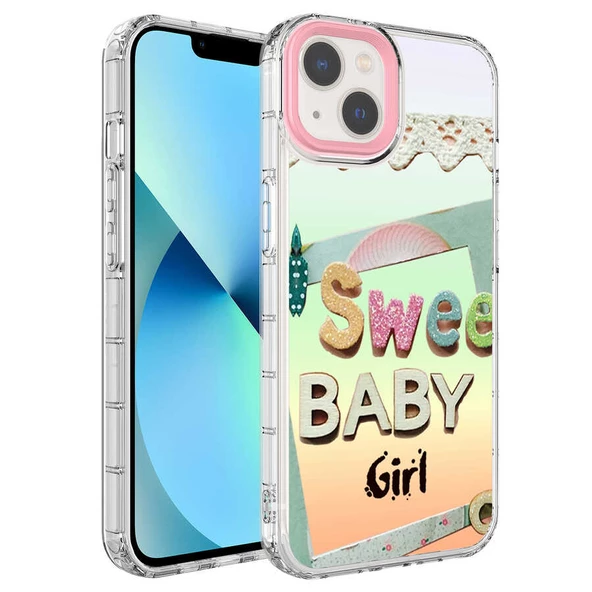 Apple iPhone 14 Plus Kılıf Kamera Korumalı Renkli Desenli Korn Kapak - 8