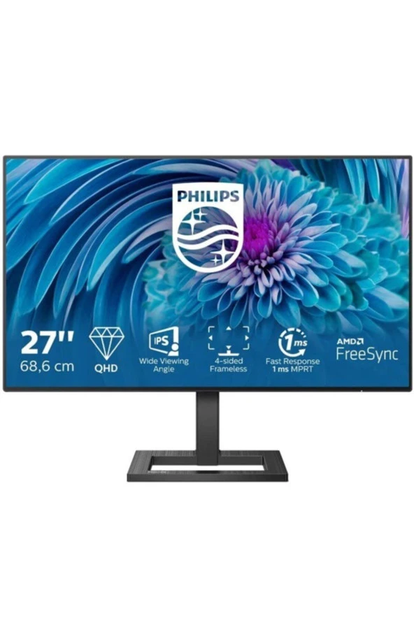 Philips 275E2fae-00 27" 75Hz 4Ms (Hdmı+Display) Freesync Qhd Led Monitör